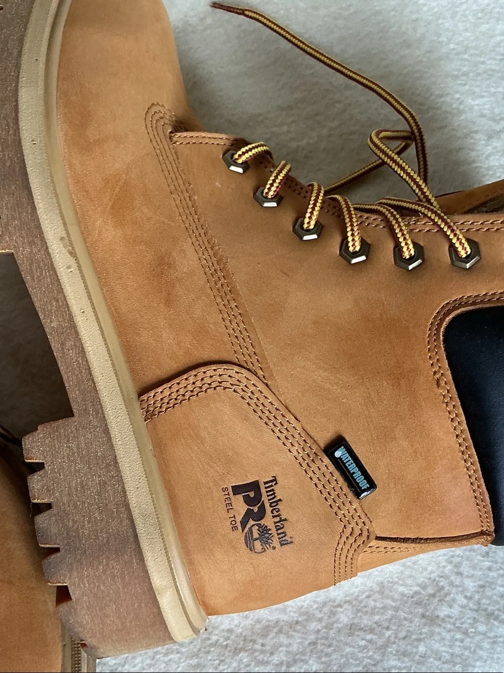 Timberland PRO Wheat Work Boots with Black Collar